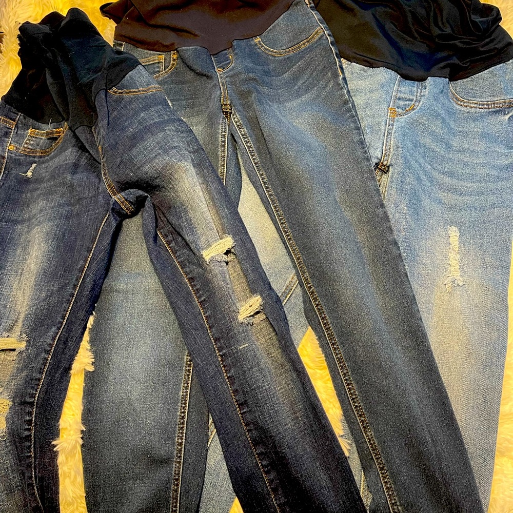 3 maternity skinny jeans